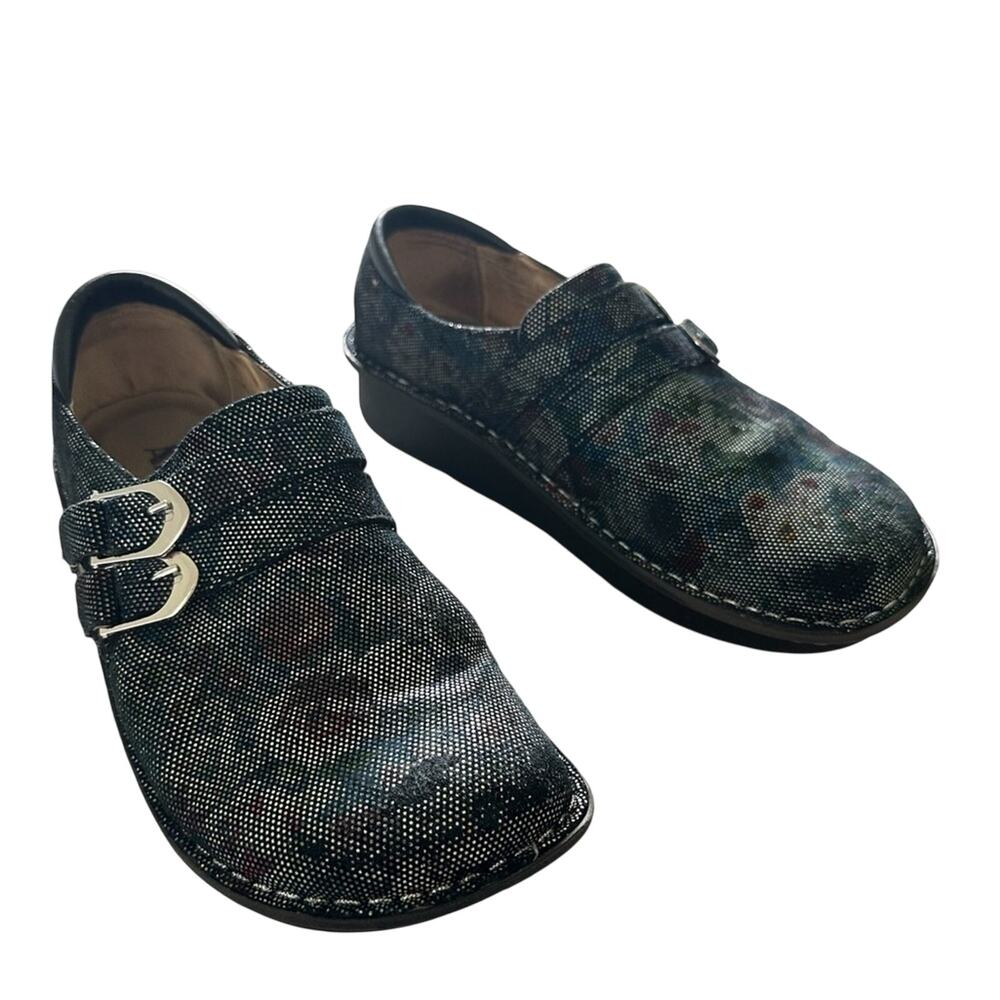 Alegria Classic Multi Dot Floral Double Strap Clogs